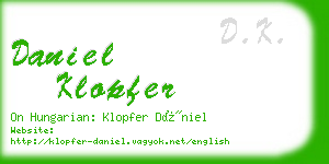 daniel klopfer business card